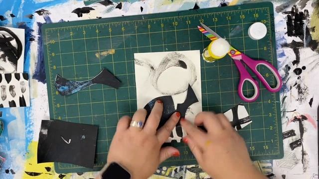 Studio Snippet 21: Black And White Painted Paper Collage