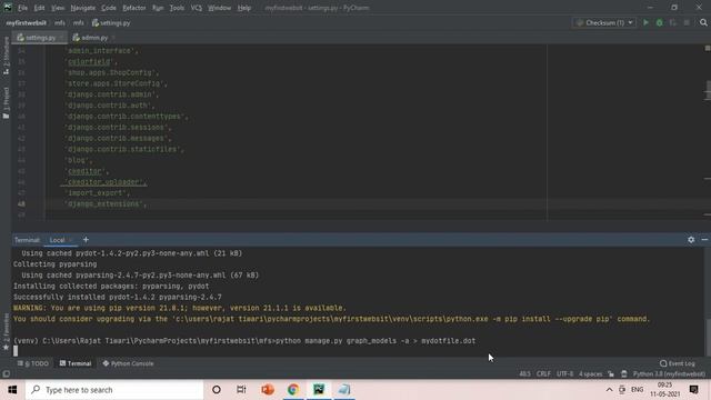 Django- django_extensions|| pydot pyparsing || How To Create Graph Layout Of Database Models смотреть онлайн
