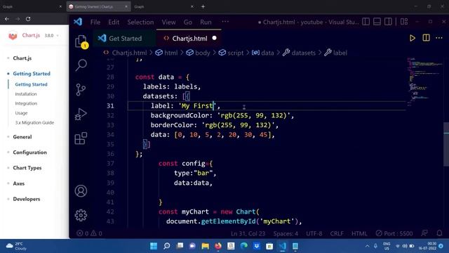 chart.js || Hindi || tutorial смотреть онлайн