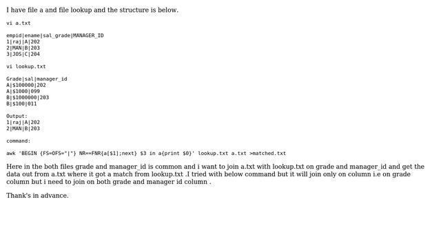 Unix & Linux: How to join two files using two columns in unix? смотреть онлайн