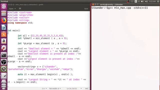 C++ algorithms : max and min смотреть онлайн
