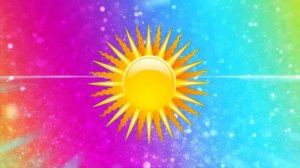 Футаж Солнце с разноцветными частицами