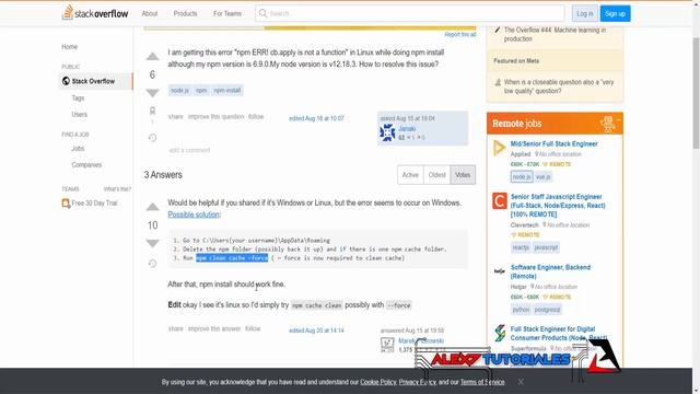 npm ERR! cb.apply is not a function (SOLVED TUTORIAL) смотреть онлайн