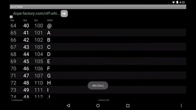 AsciiTable Android App on Google Play - run on tablet смотреть онлайн