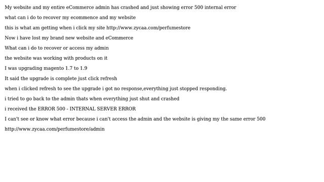 Magento: Please Please Help With Error 500 Internal Server Error after upgrading from 1.7 to 1.9 смотреть онлайн