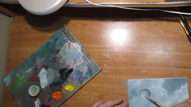 Изображение капли воды.Серое небо.Живопись маслом.(ускоренная запись) смотреть онлайн