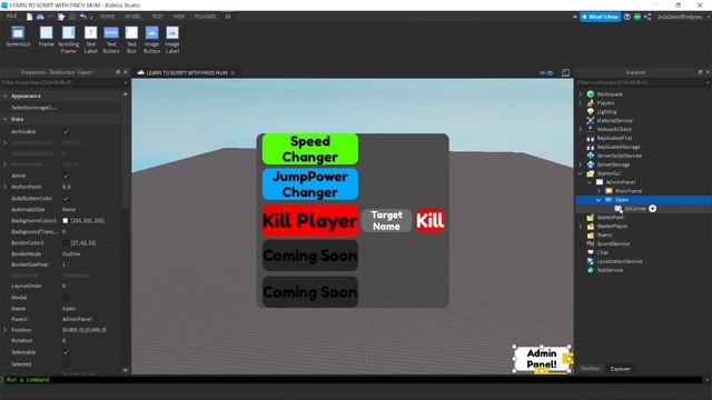 How To Make A Admin Panel (Roblox Studio) [Kill Function] смотреть онлайн