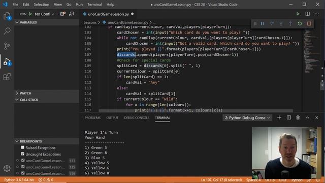 Making an UNO card game in Python - Part 3 смотреть онлайн