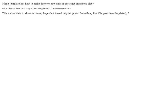 Wordpress: How to make only posts show date? смотреть онлайн
