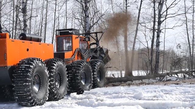 Плавающий мульчер вездеход ТРОМ 8 УЭС смотреть онлайн