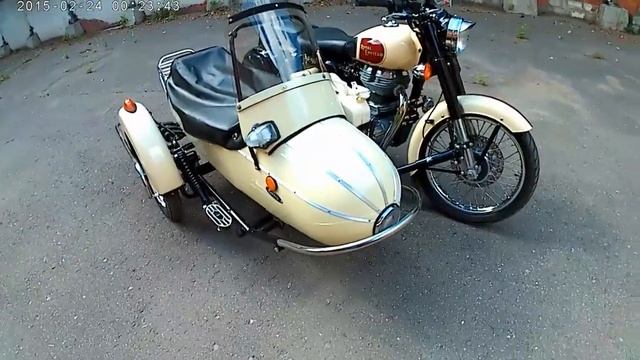 Роял Энфильд с коляской (обзор). motorcycle with sidecar. смотреть онлайн