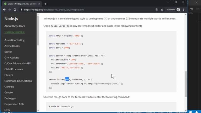 Node.js #3 - Criar o servidor http na maquina com Node e imprimir o texto no navegador usando o Nod смотреть онлайн