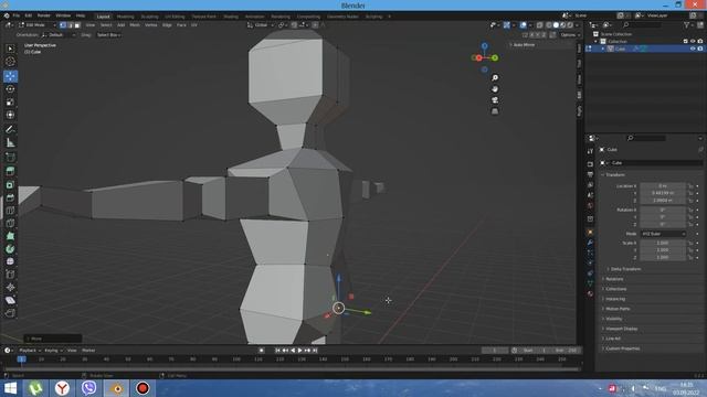 Создание простого меша персонажа, привязка скелета и импорт в Mixamo (Blender) смотреть онлайн