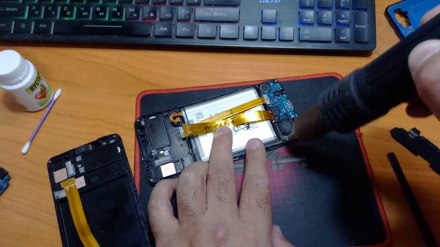 Samsung A7 2018 A750F установка модуля с рамкой