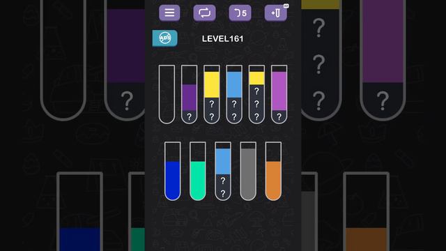 Water Sort Puzzle Level 161#gameplay #games #subscribe