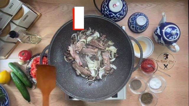 Узбекская еда. Очень вкусно получается, если сделаешь так же. НАЗВАНИЕ ЭТОГО БЛЮДО ШИЛПИЛДАК. #1