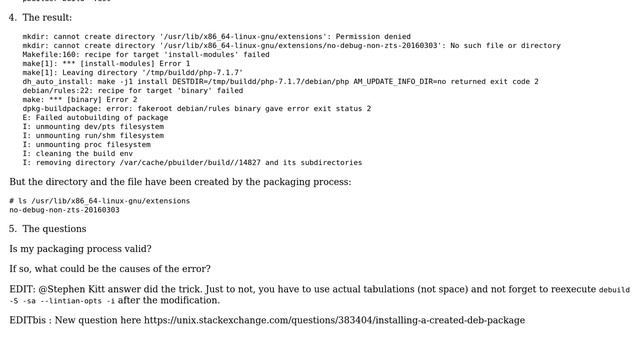 Unix & Linux: Creating a .deb package for PHP 7.1 смотреть онлайн