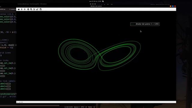 3D Lorenz Attractor simulation with python смотреть онлайн