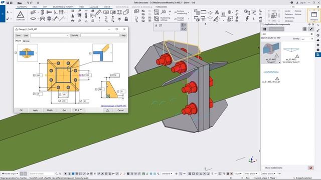 Tekla Structures. Серия 1.460.3. Ферма Молодечно. Часть 3. Фланец. смотреть онлайн