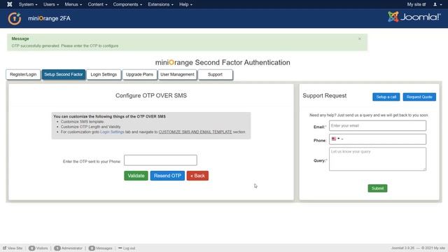 Joomla 2FA OTP Over SMS | Email Verification at login time | Joomla Two Factor Authentication смотреть онлайн