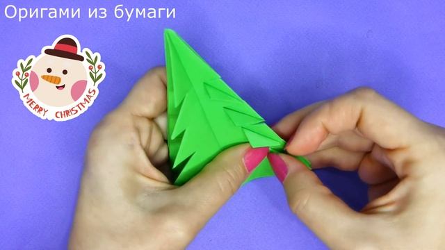 Легкие Поделки из бумаги Оригами Ёлка из бумаги на Новый год БЕЗ КЛЕЯ своими руками смотреть онлайн