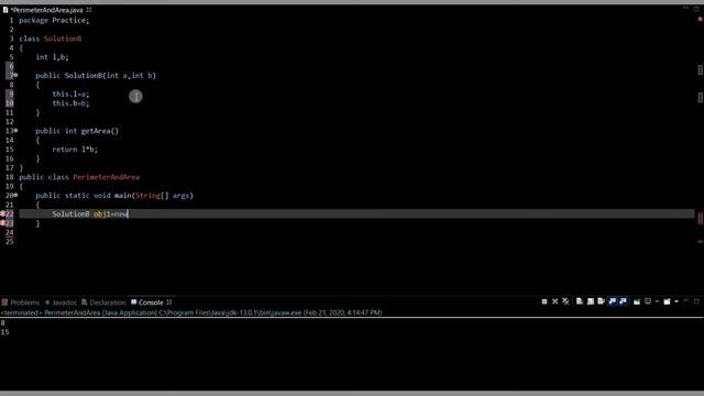 Java Program Tutorial using Constructor and Getter method to find the area of rectangle смотреть онлайн