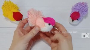 Очень простая идея создания птиц из пряжи - Шерстяные птицы своими руками - Как сделать птицу