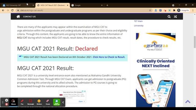 MGU CAT 2021 Result (Declared) - Check MGU CAT Result 2021 Here смотреть онлайн