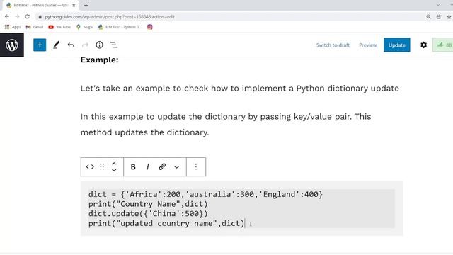How to update a dictionary in Python | Python Dictionary Update with Example смотреть онлайн
