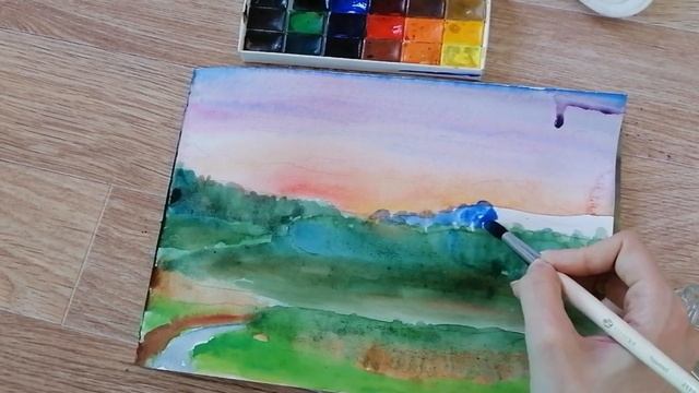 ART CreatiVerS. Тема занятия "Вид из окна. Закат". ? смотреть онлайн