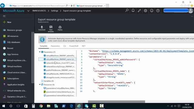 Azure Resource Manager: Export Templates смотреть онлайн