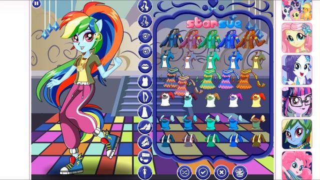 My little pony Equestria girls dress up game MLP EG Rainbow dash смотреть онлайн