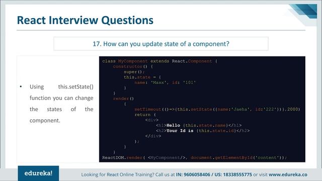 React Interview Questions & Answers | ReactJS | ReactJS Redux Training | Edureka Rewind - 1 смотреть онлайн