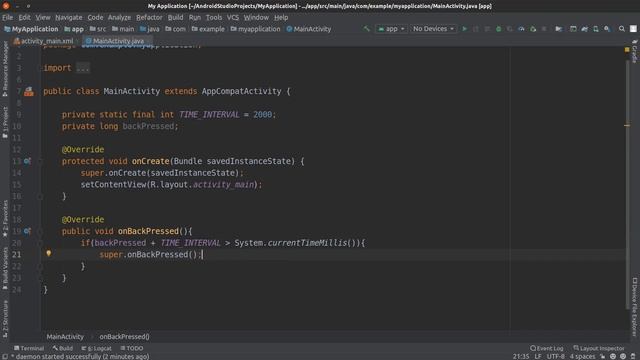 Press Back Again to Exit App - Android Studio Tutorial | Click Again to Exit App смотреть онлайн