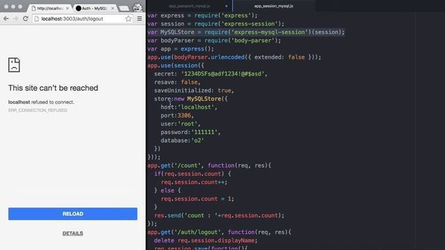 Server Side JavaScript - authentication MySQL 2 : Session store смотреть онлайн