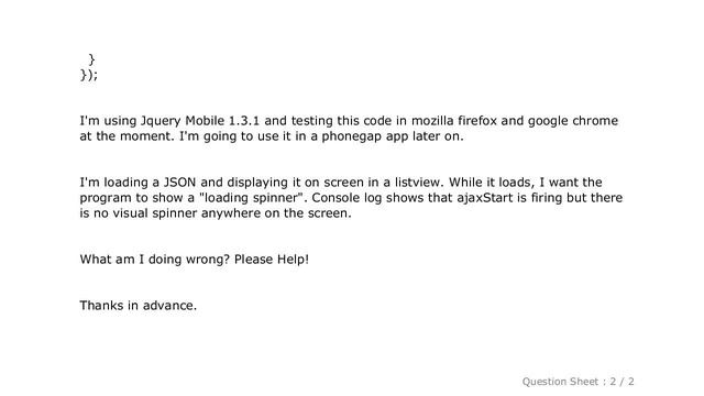 jQuery : JQuery Mobile 1.3.1 "$.mobile.loading" not working смотреть онлайн