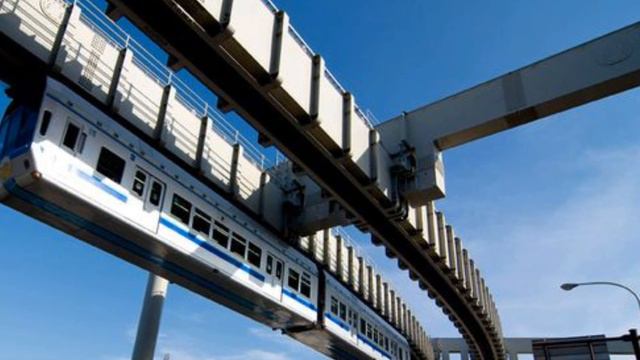 China hanging Train- First ever battery powered monorail- Battery powered china train station смотреть онлайн