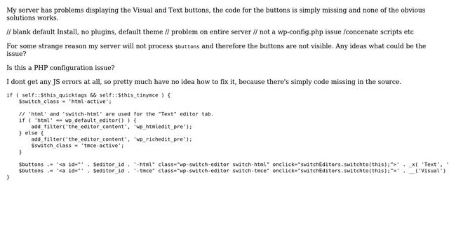 Wordpress: My Server Has Problem With Class-Editor.Php / $buttons смотреть онлайн