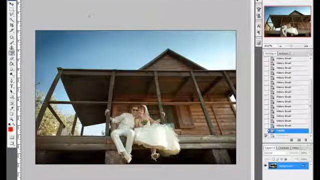 Ретушь свадебной фотографии 2-2 смотреть онлайн