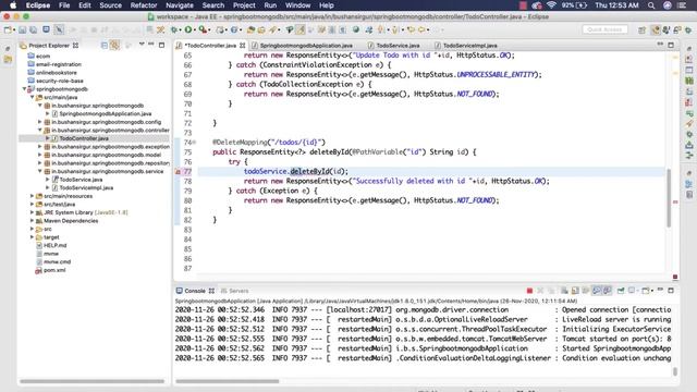 Spring boot and MongoDB - Refactor deleting the document 15 смотреть онлайн