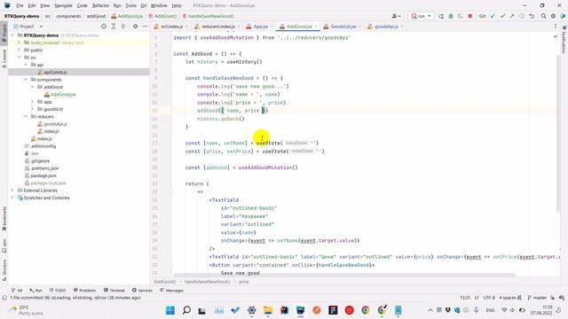 RTK Query 07: query, mutation, addGood, providesTags, invalidatesTags смотреть онлайн