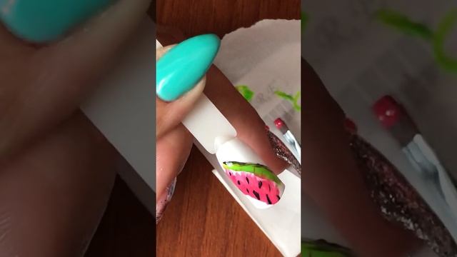 Арбуз на ногтях гель лаком за 7минут смотреть онлайн