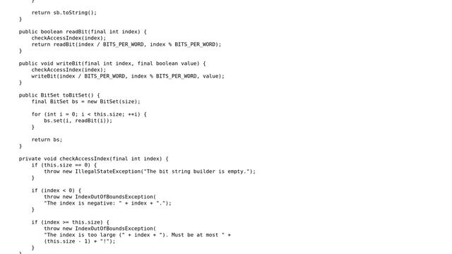 Bit string builder for Java смотреть онлайн