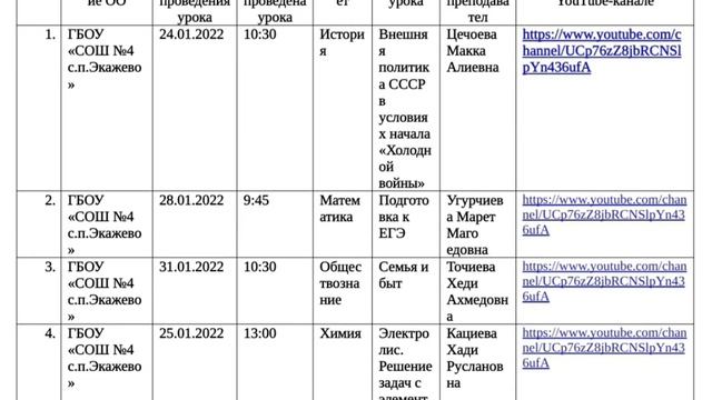 Расписание уроков 11 класса смотреть онлайн