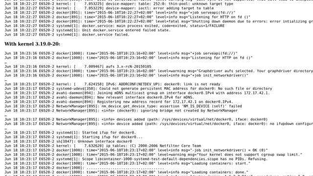 Ubuntu: Docker daemon no longer start with kernel 3.19.0-21 смотреть онлайн