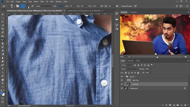 Remove Wrinkles from Clothes Using Frequency Separation in Photoshop смотреть онлайн