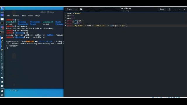Python variables concept and concatenation and increment by using kali linux смотреть онлайн