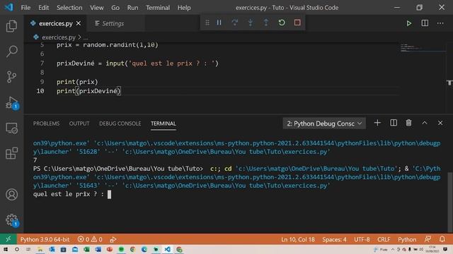 #9 Tuto Python Débutant - Exercices смотреть онлайн