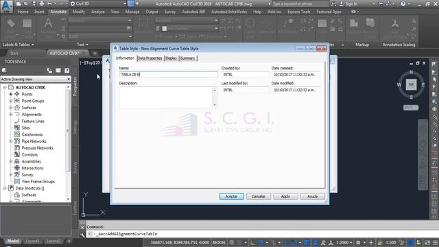 TABLA DE ELEMENTOS DE CURVA AUTOCAD CIVIL 3D 2016, 2017, 2018 смотреть онлайн