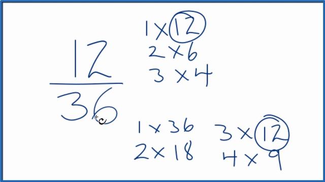 How to Simplify the Fraction 12/36 смотреть онлайн